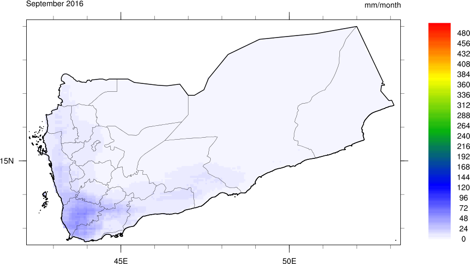 Monthly Climate Data for Yemen September 2016